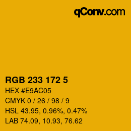 Color code: RGB 233 172 5 | qconv.com