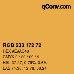 Color code: RGB 233 172 72 | qconv.com