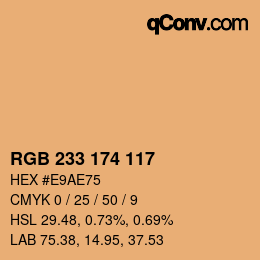 Color code: RGB 233 174 117 | qconv.com