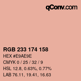Color code: RGB 233 174 158 | qconv.com