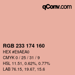 Color code: RGB 233 174 160 | qconv.com