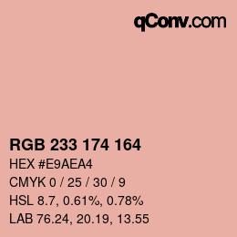 Color code: RGB 233 174 164 | qconv.com