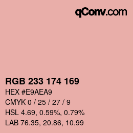 Código de color: RGB 233 174 169 | qconv.com