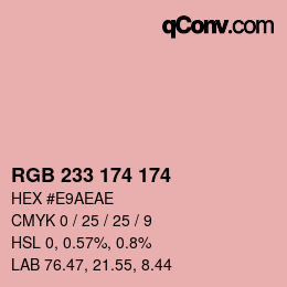 Color code: RGB 233 174 174 | qconv.com