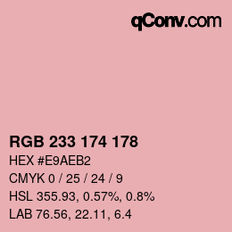 Color code: RGB 233 174 178 | qconv.com