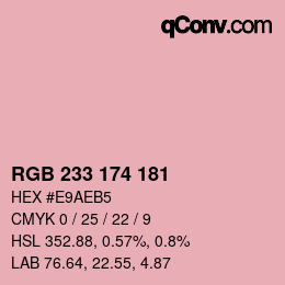 Color code: RGB 233 174 181 | qconv.com