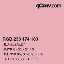 Color code: RGB 233 174 183 | qconv.com