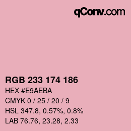 Color code: RGB 233 174 186 | qconv.com