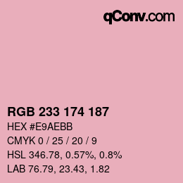 Color code: RGB 233 174 187 | qconv.com