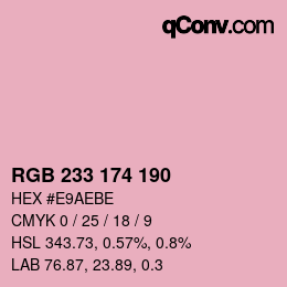Color code: RGB 233 174 190 | qconv.com