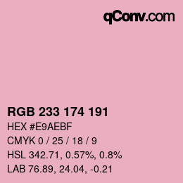 Color code: RGB 233 174 191 | qconv.com