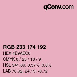 Código de color: RGB 233 174 192 | qconv.com