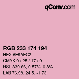 Color code: RGB 233 174 194 | qconv.com