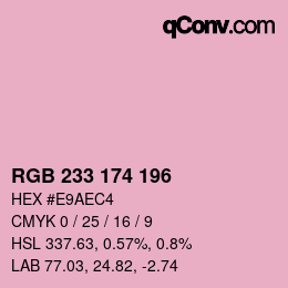 Color code: RGB 233 174 196 | qconv.com
