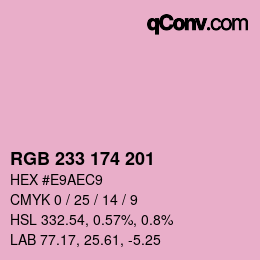 Color code: RGB 233 174 201 | qconv.com