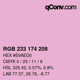 Color code: RGB 233 174 208 | qconv.com