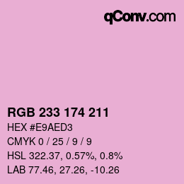 Color code: RGB 233 174 211 | qconv.com