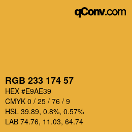 カラーコード: RGB 233 174 57 | qconv.com