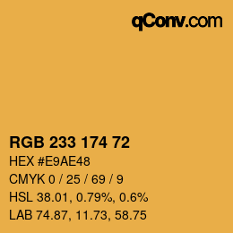 Color code: RGB 233 174 72 | qconv.com