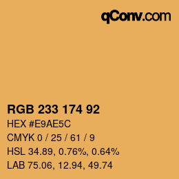 Color code: RGB 233 174 92 | qconv.com