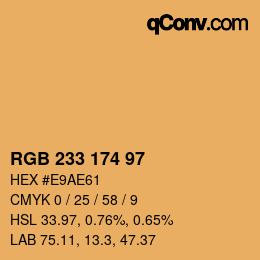 Color code: RGB 233 174 97 | qconv.com