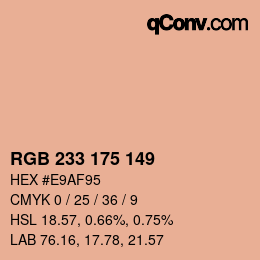 Color code: RGB 233 175 149 | qconv.com