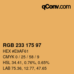 Color code: RGB 233 175 97 | qconv.com