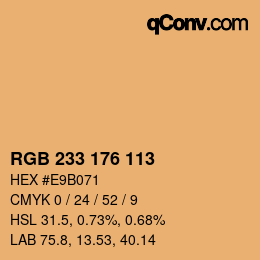 Color code: RGB 233 176 113 | qconv.com