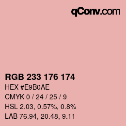 Color code: RGB 233 176 174 | qconv.com