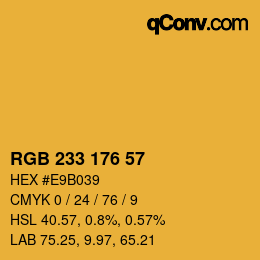 Color code: RGB 233 176 57 | qconv.com