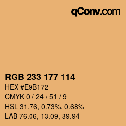 Color code: RGB 233 177 114 | qconv.com