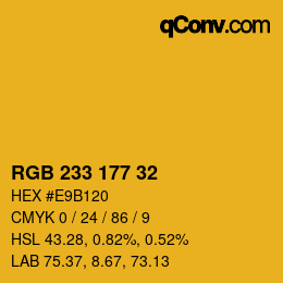 Color code: RGB 233 177 32 | qconv.com