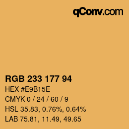 Código de color: RGB 233 177 94 | qconv.com