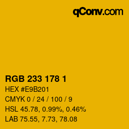 Color code: RGB 233 178 1 | qconv.com