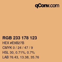 Color code: RGB 233 178 123 | qconv.com