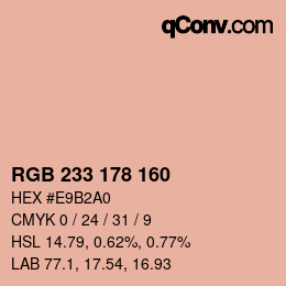 Color code: RGB 233 178 160 | qconv.com