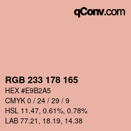 颜色代码: RGB 233 178 165 | qconv.com