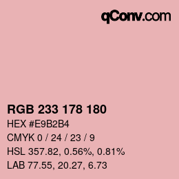 カラーコード: RGB 233 178 180 | qconv.com