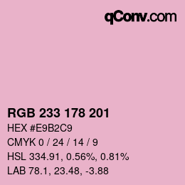 Color code: RGB 233 178 201 | qconv.com