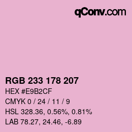 Color code: RGB 233 178 207 | qconv.com