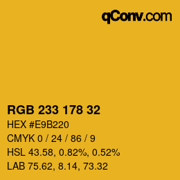 Color code: RGB 233 178 32 | qconv.com