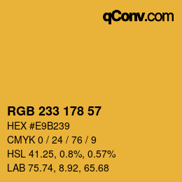Color code: RGB 233 178 57 | qconv.com