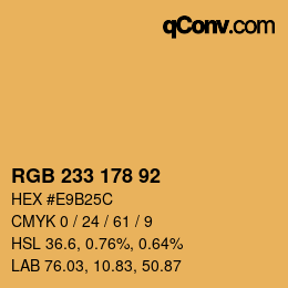 Color code: RGB 233 178 92 | qconv.com