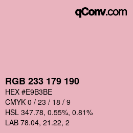 Color code: RGB 233 179 190 | qconv.com