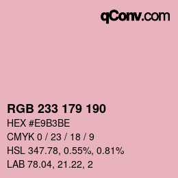 颜色代码: RGB 233 179 190 | qconv.com