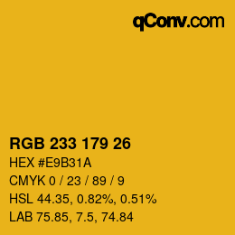 Color code: RGB 233 179 26 | qconv.com