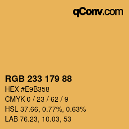 カラーコード: RGB 233 179 88 | qconv.com