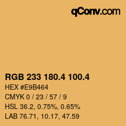 カラーコード: RGB 233 180.4 100.4 | qconv.com