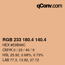 カラーコード: RGB 233 180.4 140.4 | qconv.com