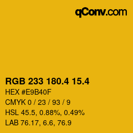 カラーコード: RGB 233 180.4 15.4 | qconv.com
